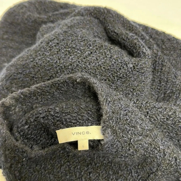 Vince Sweater Textured Funnel Neck Pullover Knit Navy Blue Cashmere Size Small - Picture 8 of 9